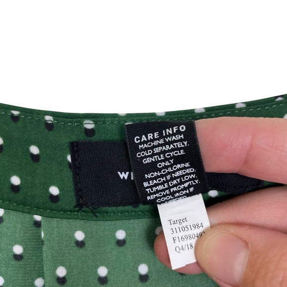 Who What Wear Green Tiny Polka Dot Button Front Maxi Skirt w Pockets Size 6 - Picture 13 of 13